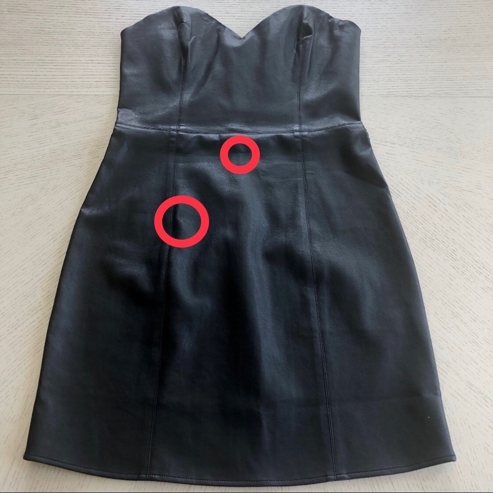 ❌SOLD❌LIKE MYNDED Katia Leather Strapless Mini Dress - Picture 7 of 9